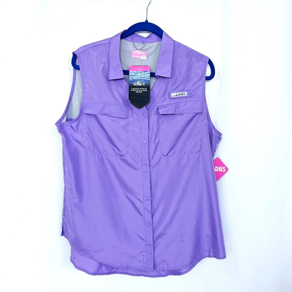 * Sleeveless Summer Purple Top Habit UPF 40 + UV protection Size XL NWT